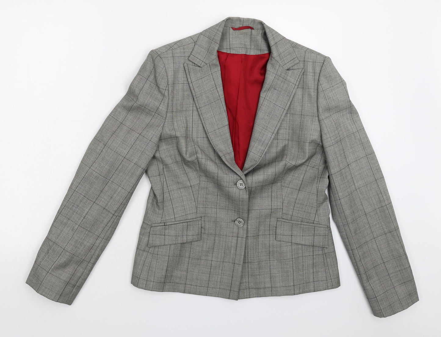 Womens UK Size 10 Preworn Regular Grey Suit Jacket