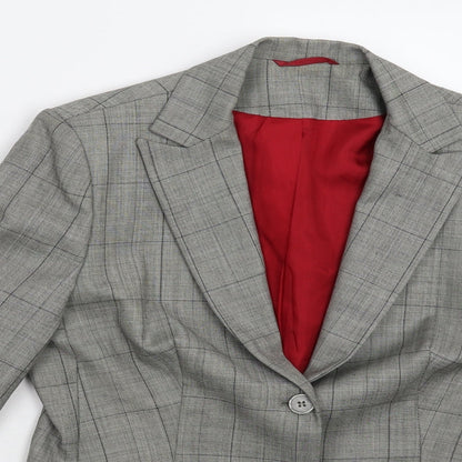 Womens UK Size 10 Preworn Regular Grey Suit Jacket