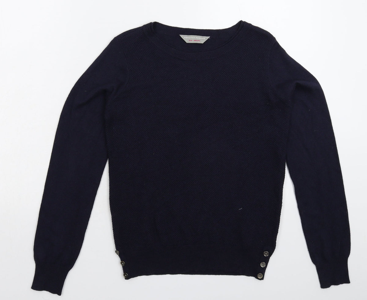 Dorothy Perkins Womens Blue  Knit Pullover Jumper Size 8