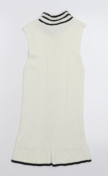 F&F Womens White  Knit Pullover Jumper Size 12