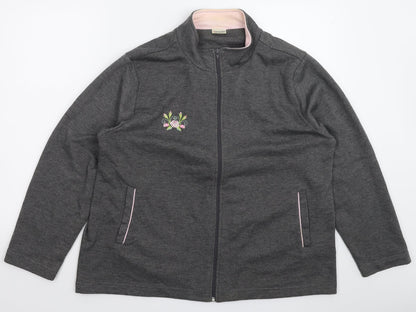 Damart Womens Grey Floral  Jacket  Size 20