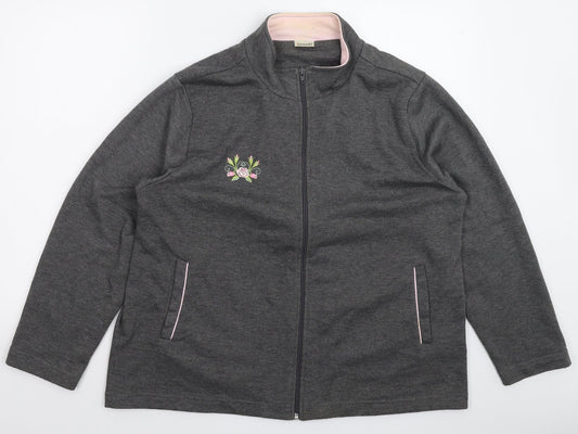 Damart Womens Grey Floral  Jacket  Size 20