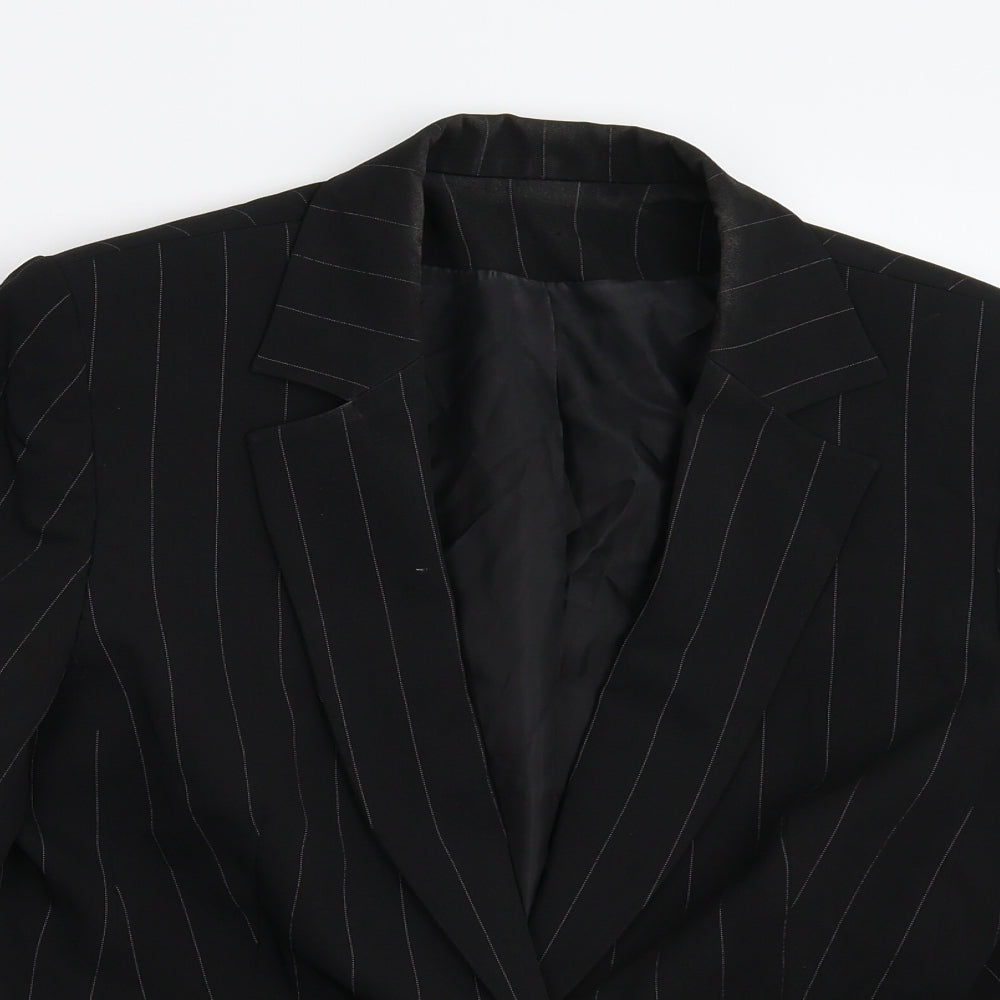 Dorothy Perkins Womens Black Striped  Jacket Suit Jacket Size 14