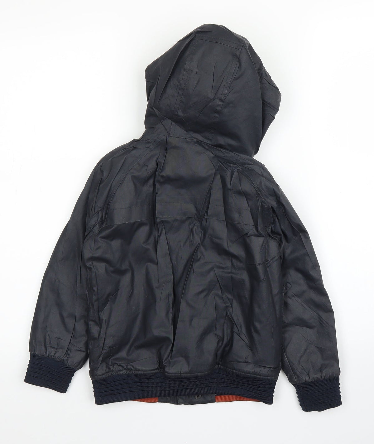 Back view of Next boys’ blue biker coat, size 5, years