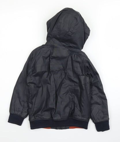 Back view of Next boys’ blue biker coat, size 5, years