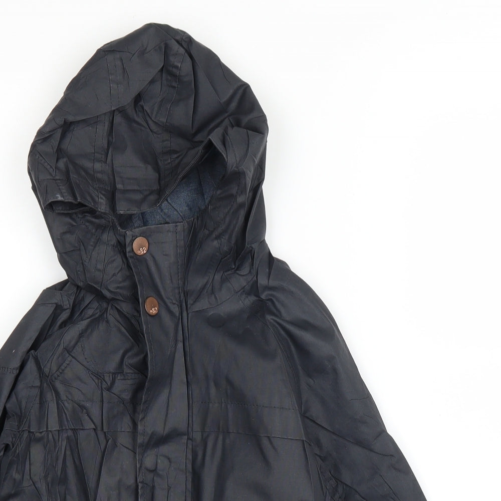 Close-up detail of Next boys’ blue biker coat, size 5, years