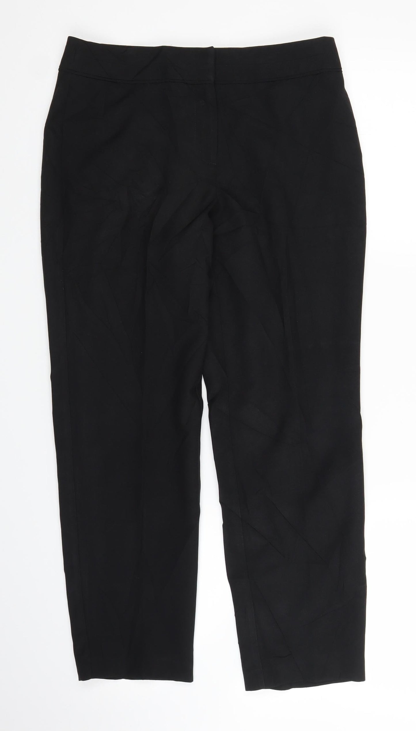 Womens UK Size 6 F&F Regular Fit Capri Black Trousers
