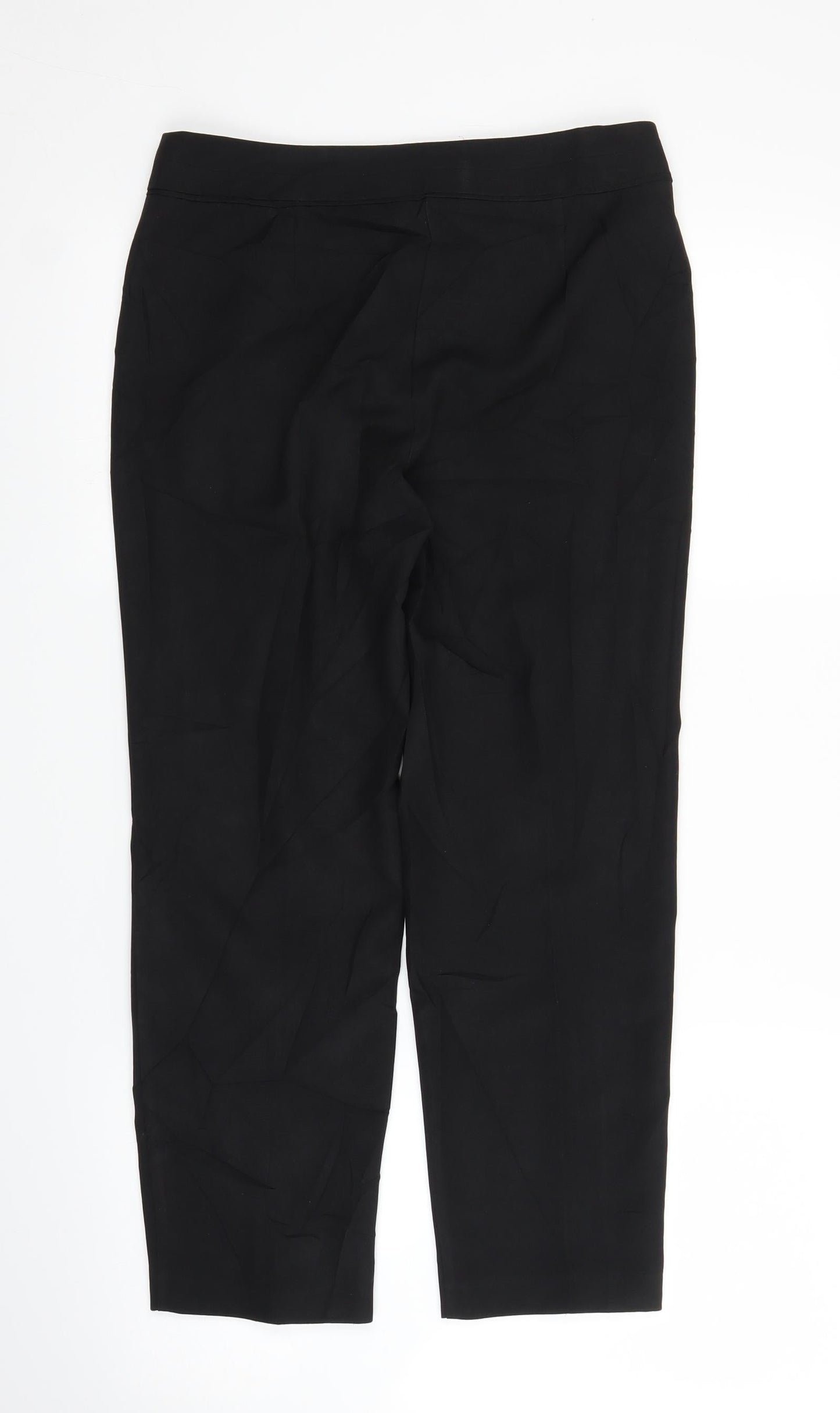 Womens UK Size 6 F&F Regular Fit Capri Black Trousers