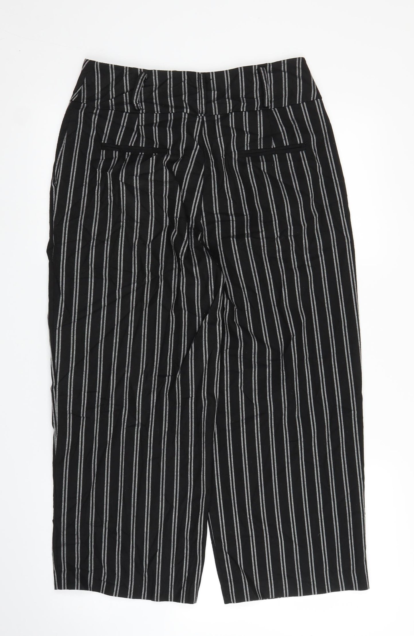 New Look Womens Black Striped  Bloomer Trousers Size 12 L23 in