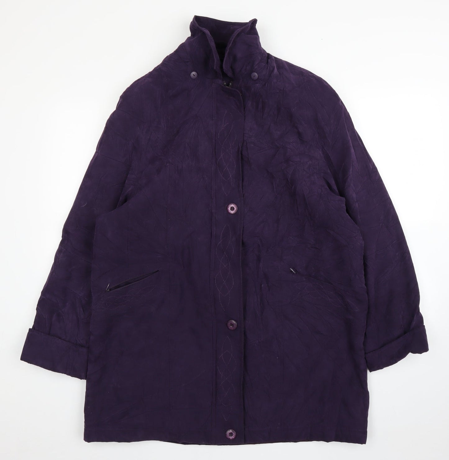 Womens UK Size M Bonmarché Purple Overcoat