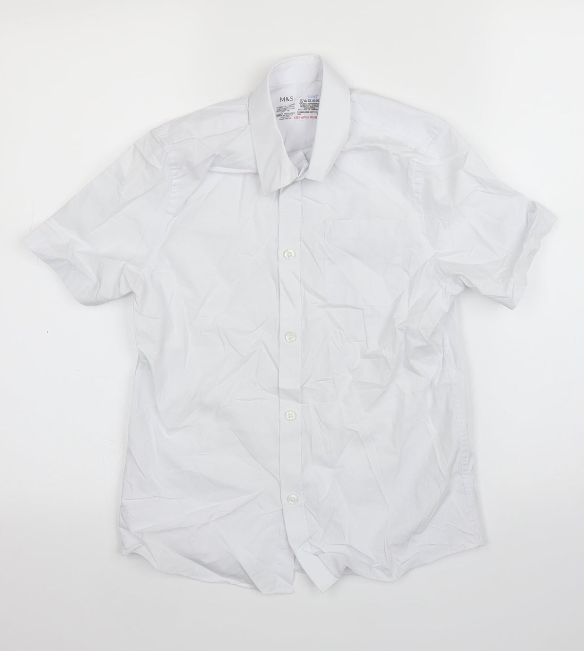 Marks & Spencer Boys White   Basic Button-Up Size 10-11 Years