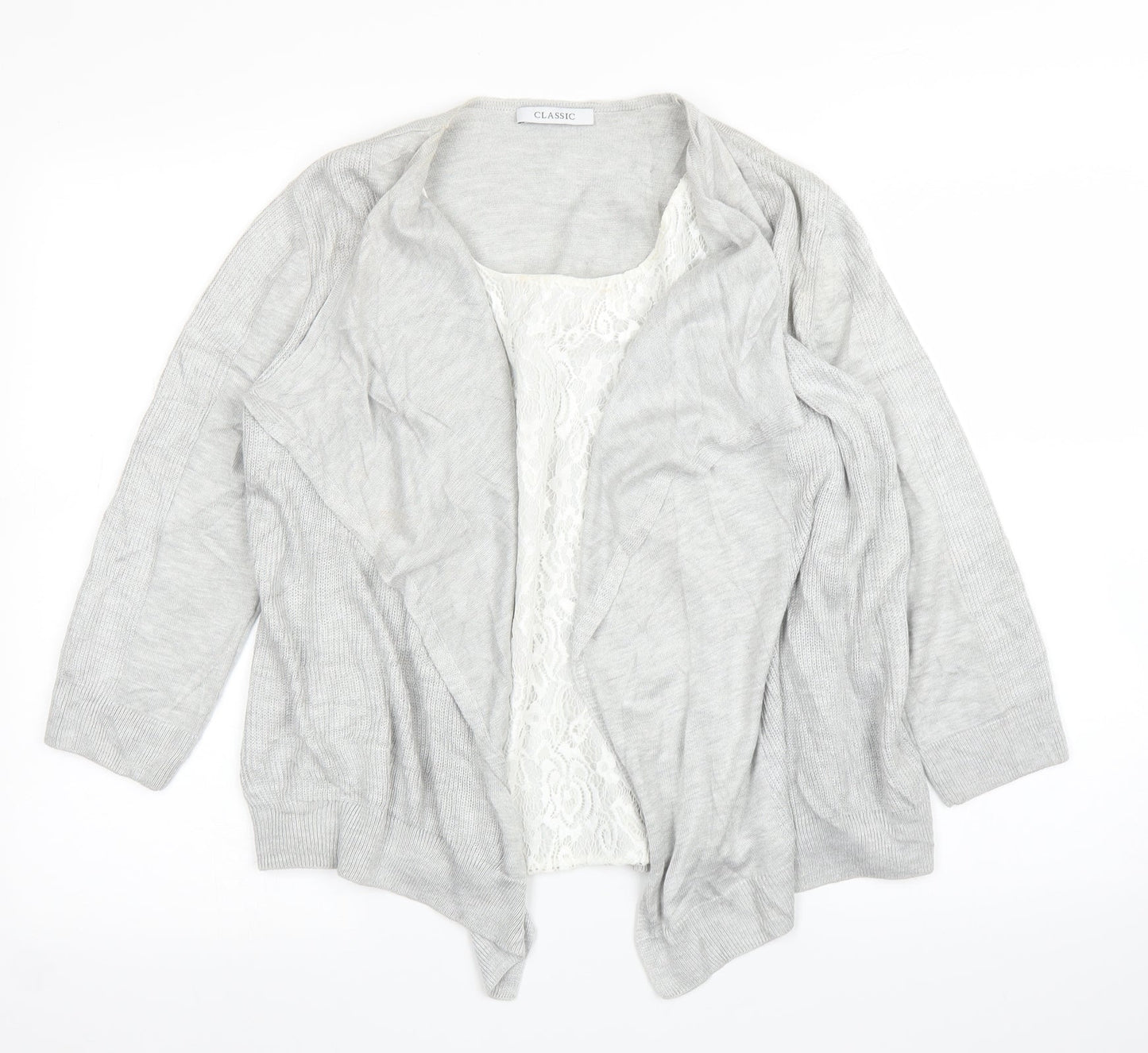 M&S Womens Grey Floral  Basic Blouse Size 10