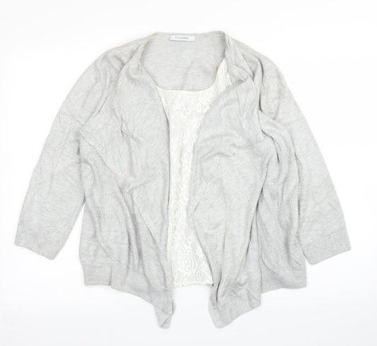 M&S Womens Grey Floral  Basic Blouse Size 10