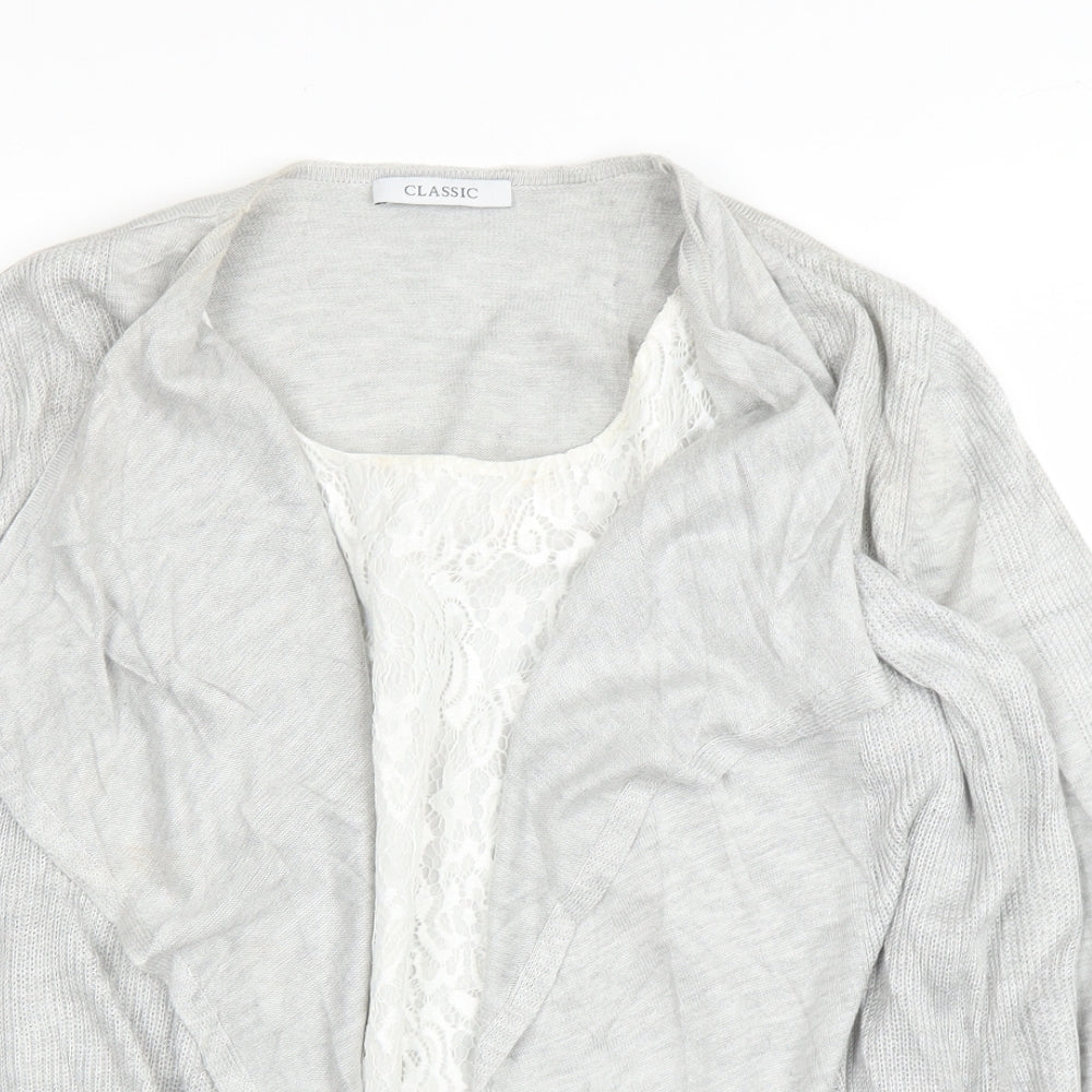 M&S Womens Grey Floral  Basic Blouse Size 10