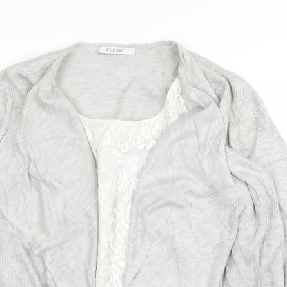 M&S Womens Grey Floral  Basic Blouse Size 10