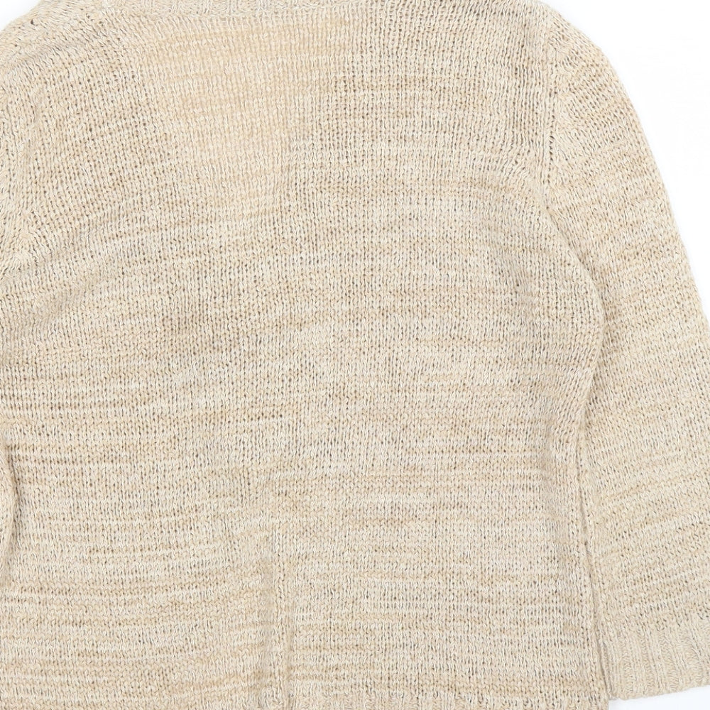 Made with Love Womens Beige   Cardigan Jumper Size 14