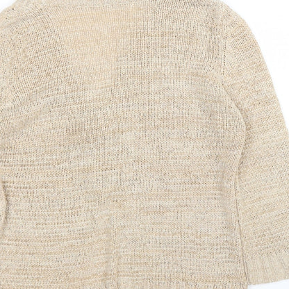 Made with Love Womens Beige   Cardigan Jumper Size 14
