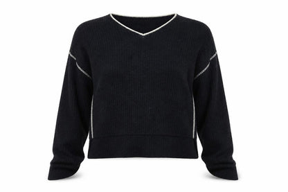 talasa Womens Black   Pullover Jumper Size M