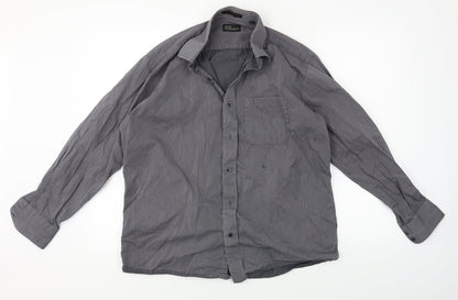 Unity World Wear  Mens Grey Striped   Dress Shirt Size 42