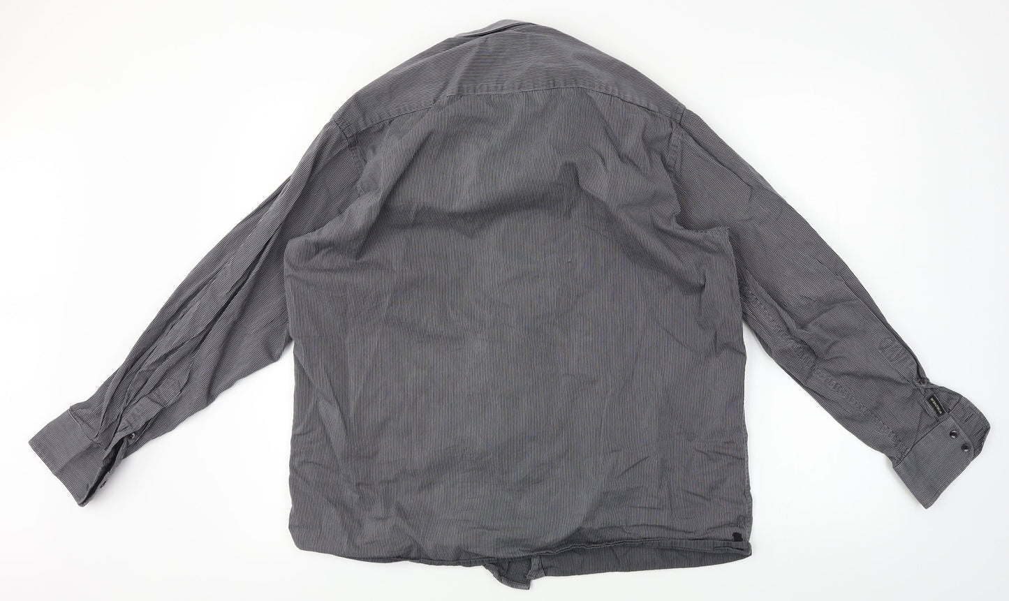 Unity World Wear  Mens Grey Striped   Dress Shirt Size 42