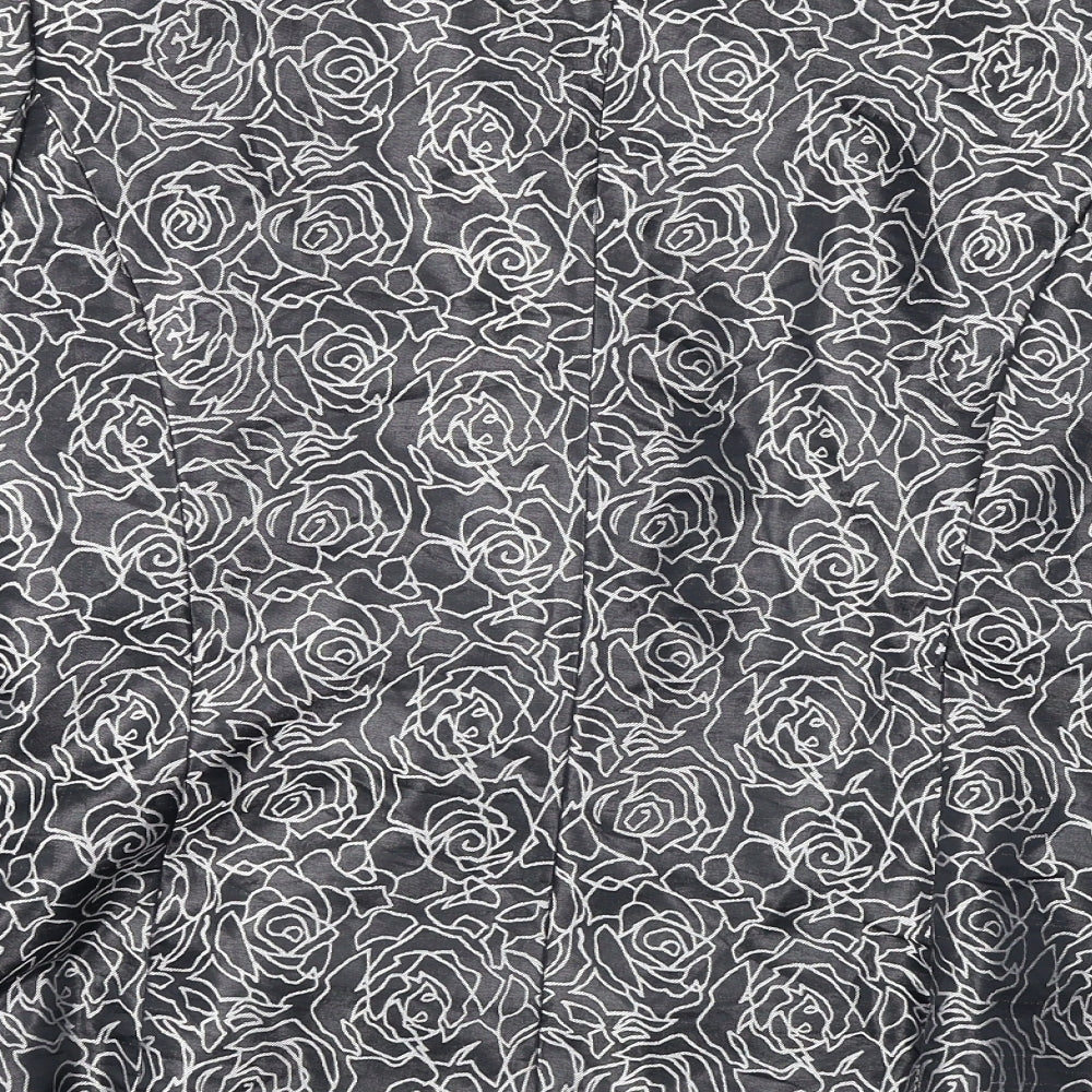 Oscar B  Womens Grey Floral  Jacket Blazer Size 14