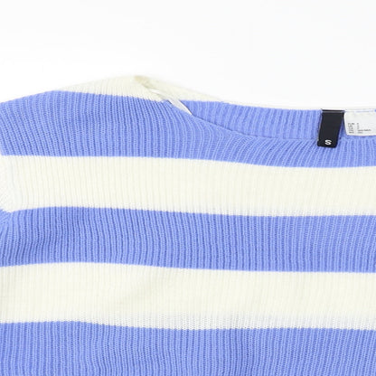 H&M Womens Blue Striped  Pullover Jumper Size S