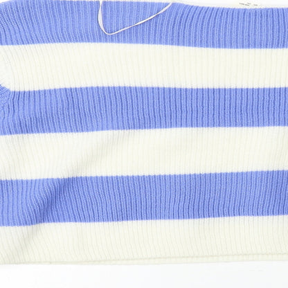 H&M Womens Blue Striped  Pullover Jumper Size S