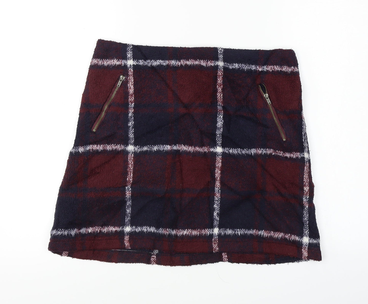George  Womens Red Check  A-Line Skirt Size 30 in