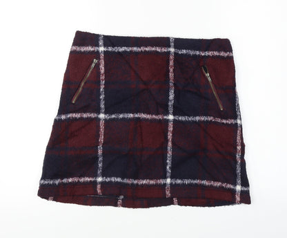 George  Womens Red Check  A-Line Skirt Size 30 in