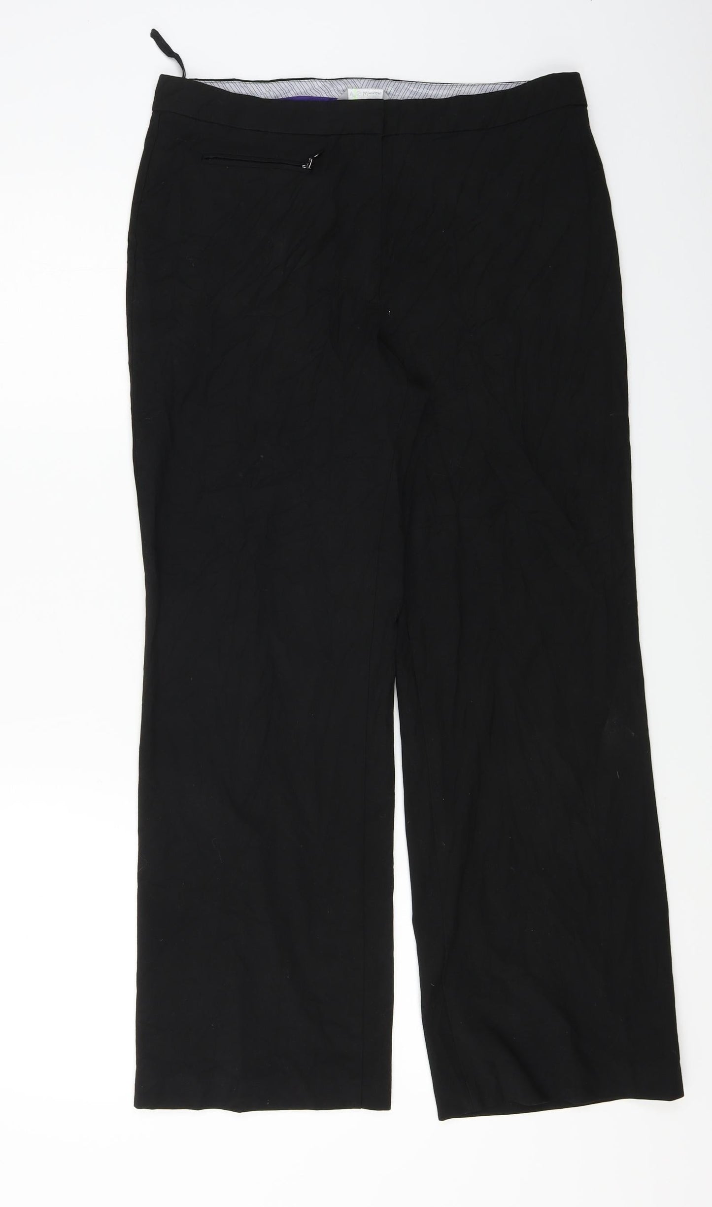 Womens UK Size 12 Marks and Spencer Regular Fit  Black Trousers