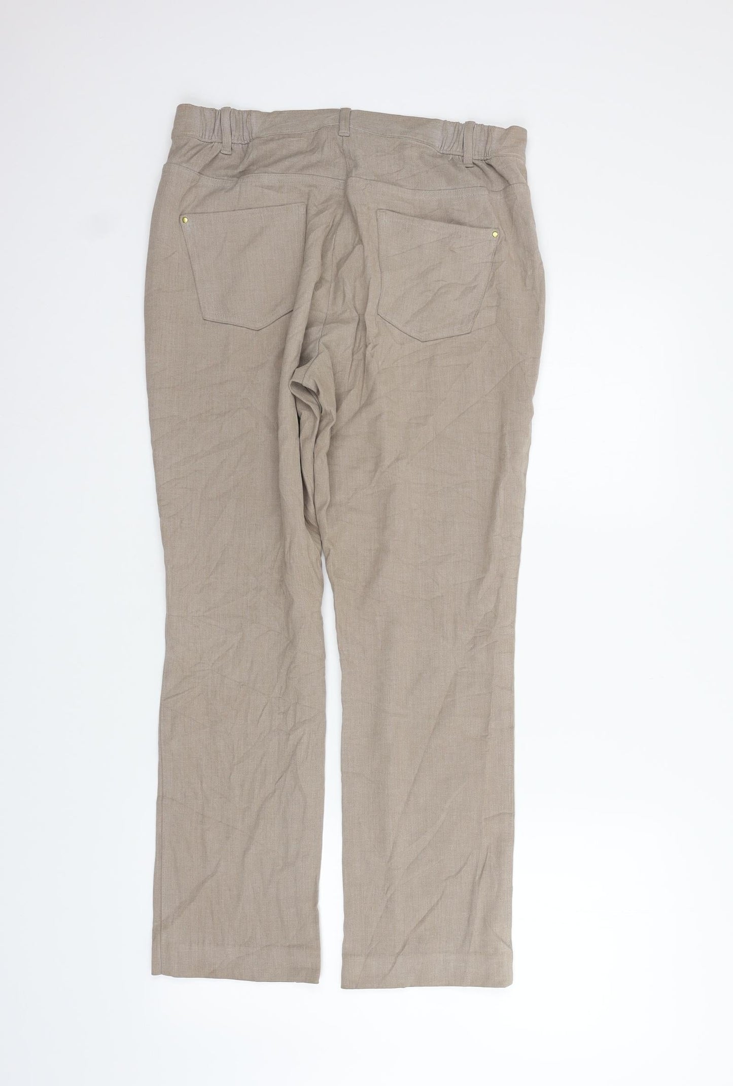 Womens UK Size 12 Marks and Spencer Regular Fit  Beige Trousers