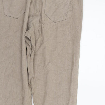 Womens UK Size 12 Marks and Spencer Regular Fit  Beige Trousers
