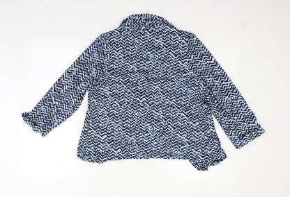 Preworn Womens Blue Geometric  Cardigan Jumper Size M