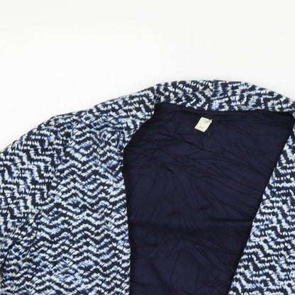 Preworn Womens Blue Geometric  Cardigan Jumper Size M