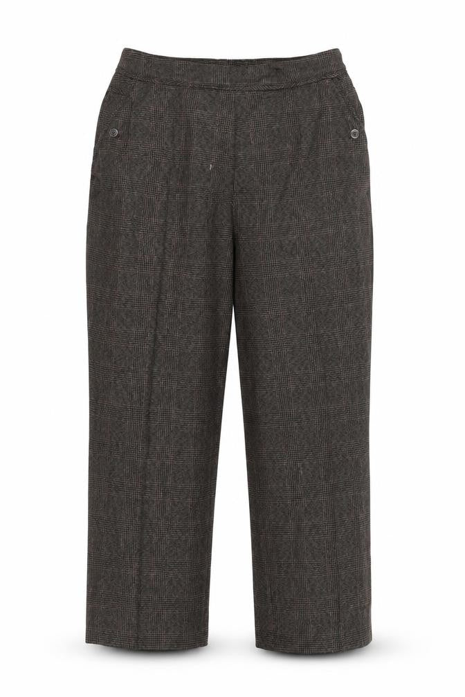 Marks & Spencer Womens Brown Check  Trousers  Size 12 L22 in