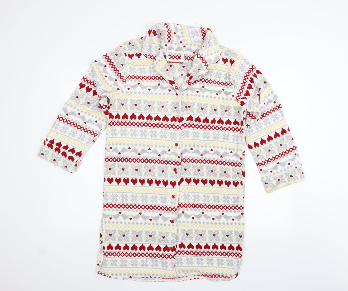 Preworn Womens White Geometric  Top Pyjama Top Size 8