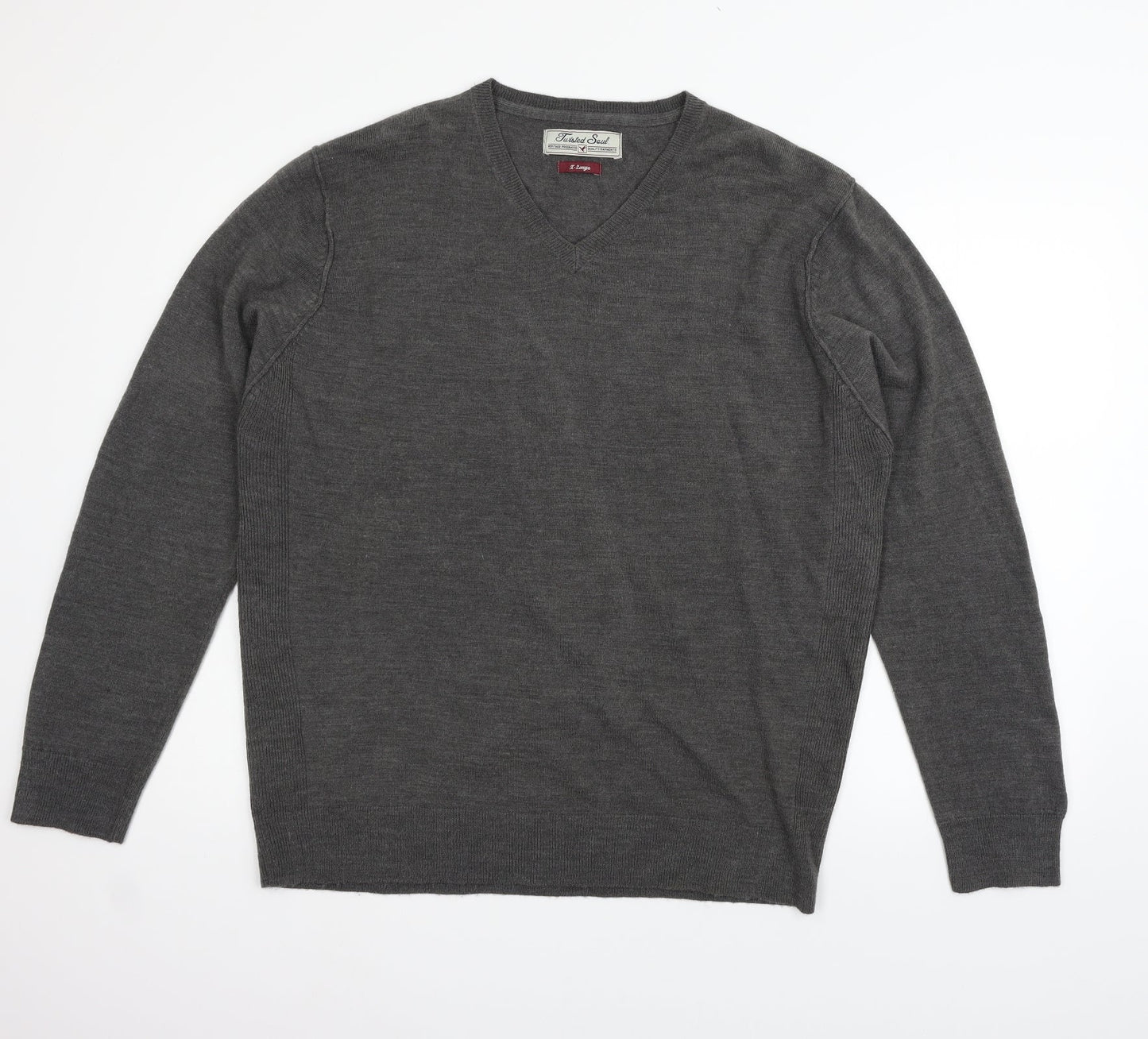 Twisted Soul Mens Grey   Pullover Jumper Size XL