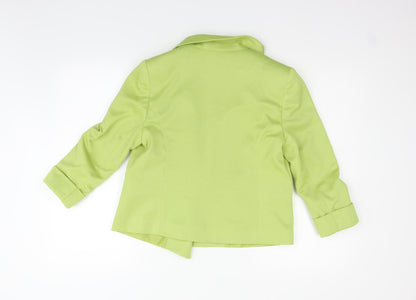 Back view of Principles women’s green henley jumper, size UK 12