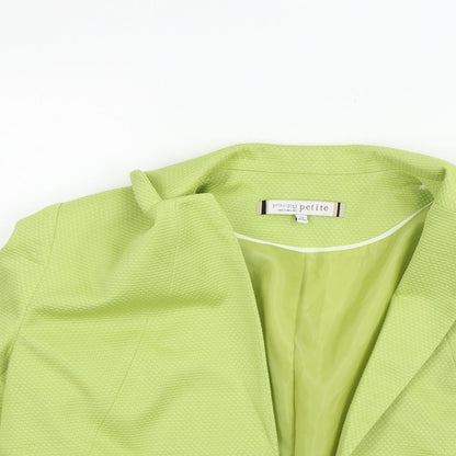 Close-up detail of Principles women’s green henley jumper, size UK 12