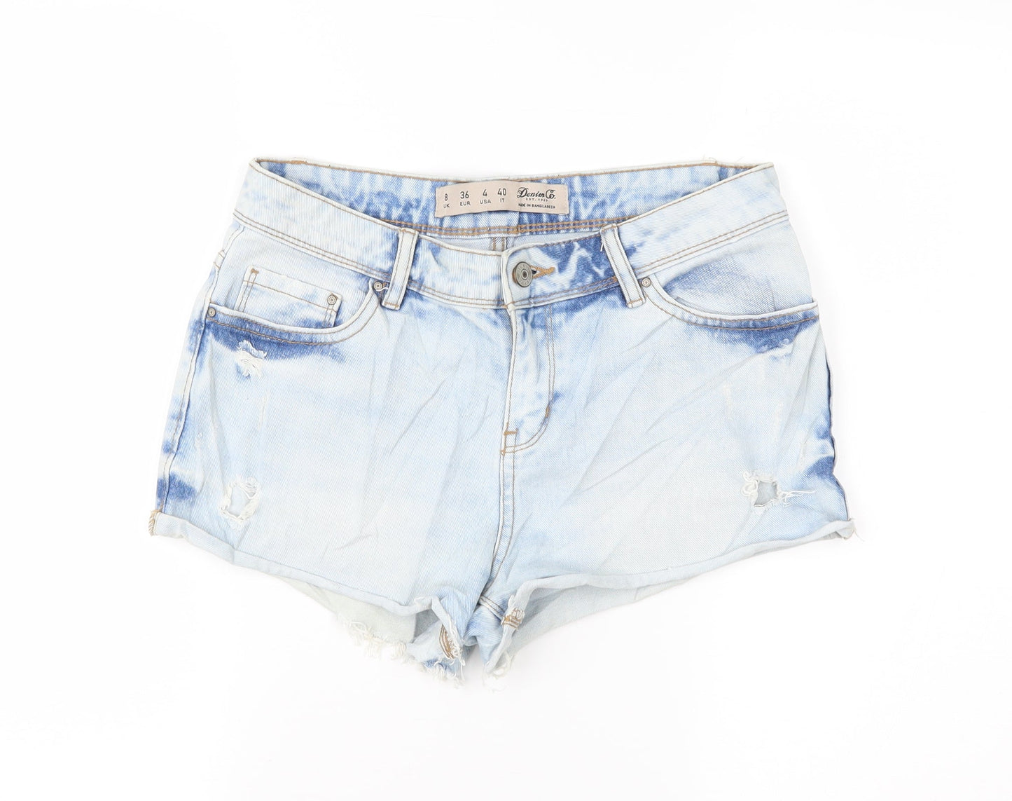 Denim Co Womens Blue  Denim Cut-Off Shorts Size 8 - Distressed