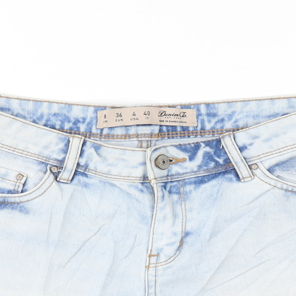 Denim Co Womens Blue  Denim Cut-Off Shorts Size 8 - Distressed