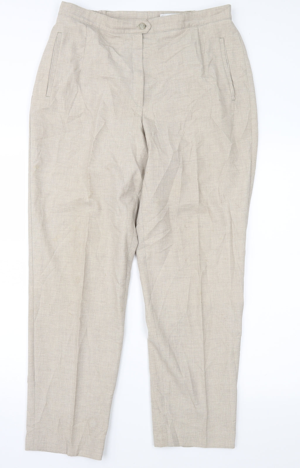 Womens UK Size 34 in First Avenue Regular Fit  Beige Trousers
