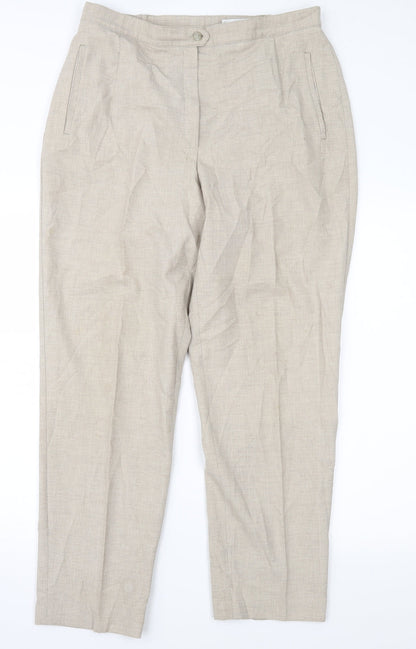 Womens UK Size 34 in First Avenue Regular Fit  Beige Trousers