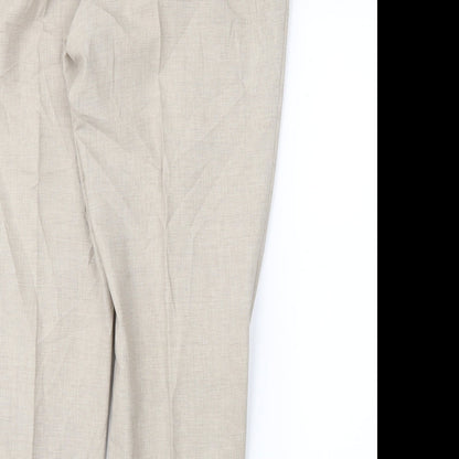 Womens UK Size 34 in First Avenue Regular Fit  Beige Trousers