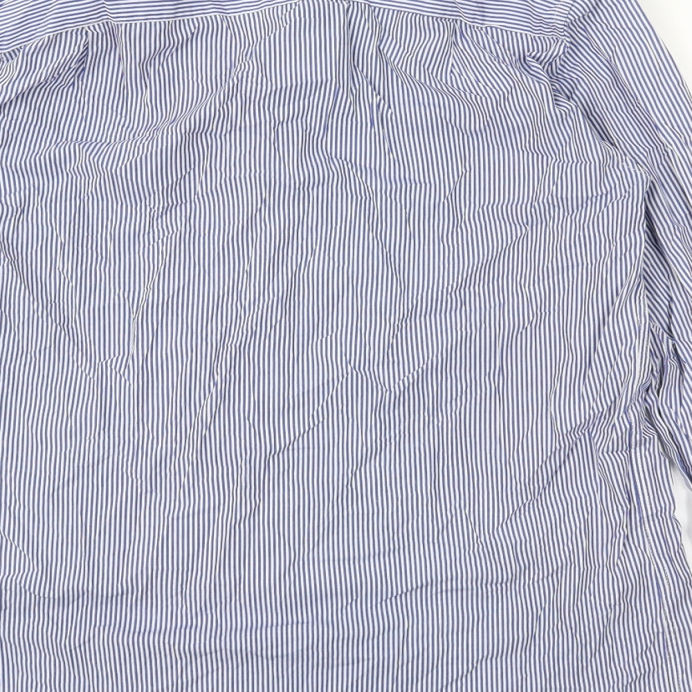 Mens UK Size 15.5 NEXT Blue  Button-Up Long Sleeve Casual Shirt