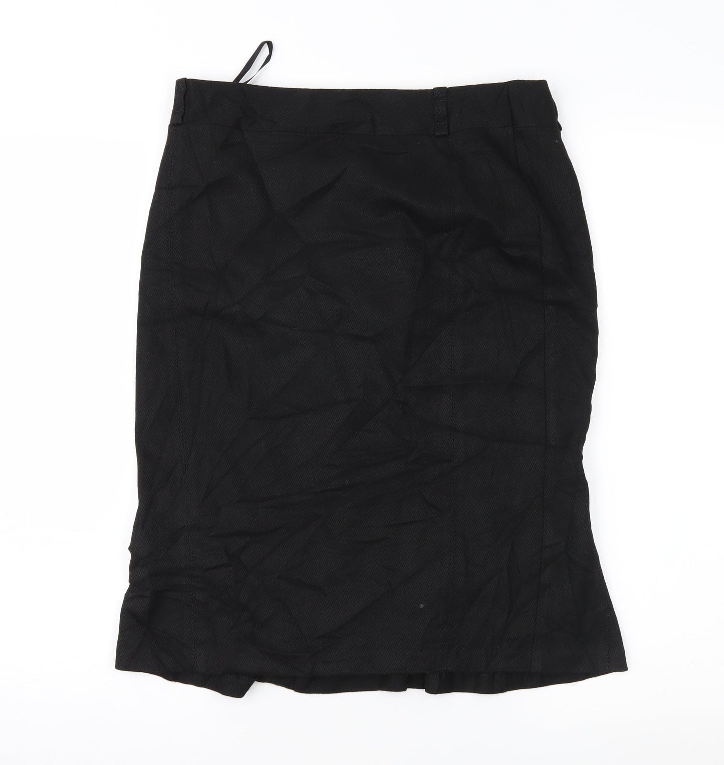 NEXT Womens Black Herringbone  Straight & Pencil Skirt Size 10