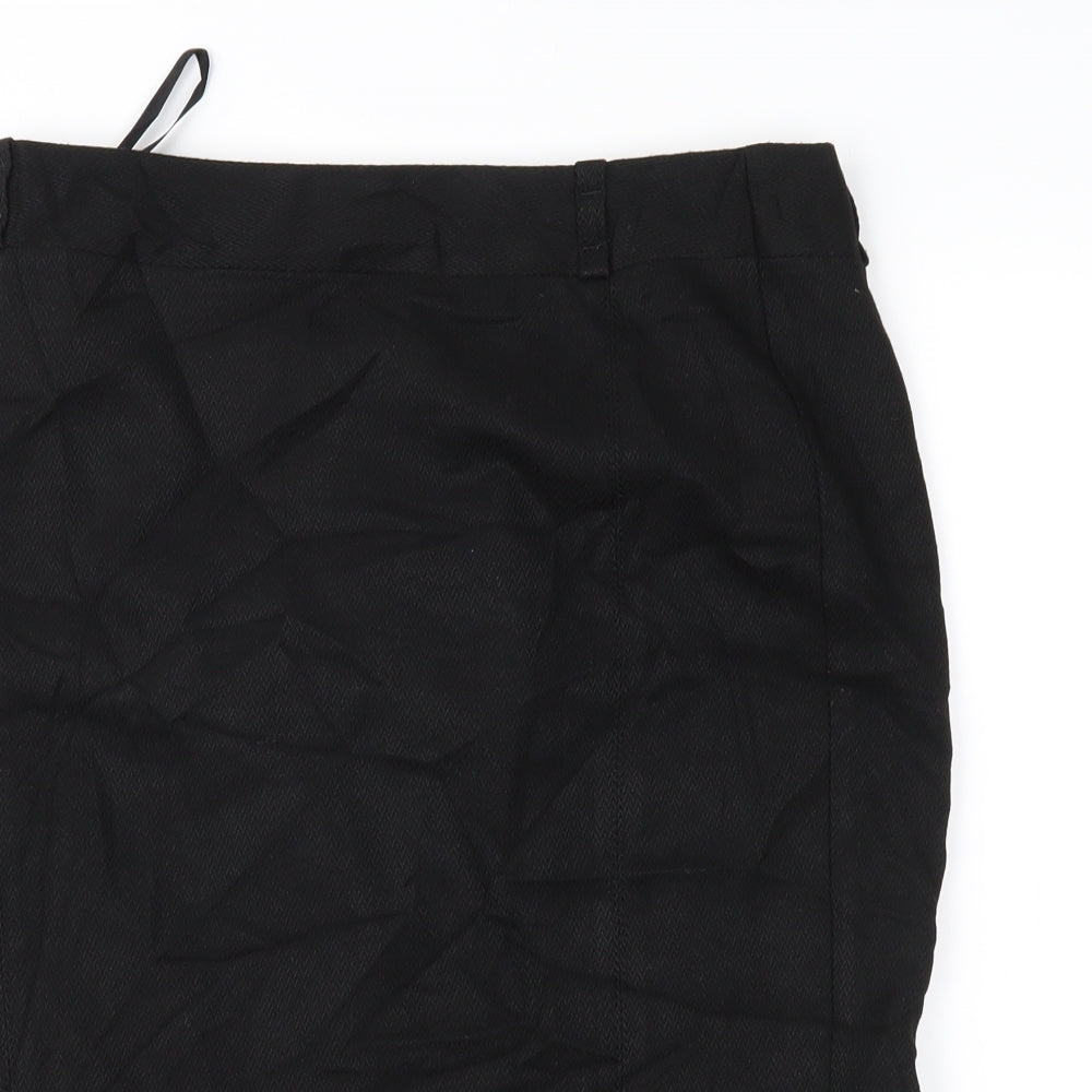 NEXT Womens Black Herringbone  Straight & Pencil Skirt Size 10