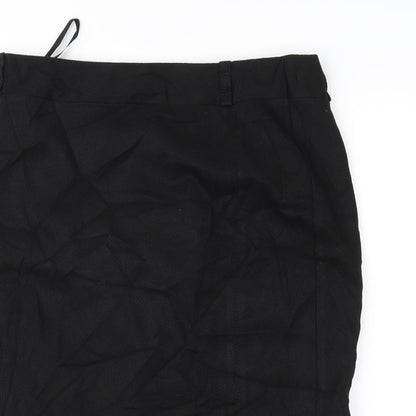 NEXT Womens Black Herringbone  Straight & Pencil Skirt Size 10