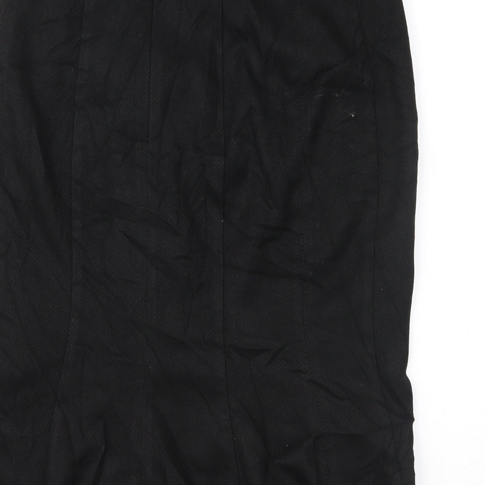 NEXT Womens Black Herringbone  Straight & Pencil Skirt Size 10