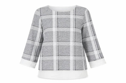 Wallis Womens Grey Check  Pullover Jumper Size 10